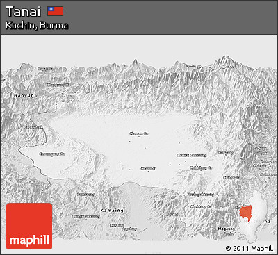 Silver Style Panoramic Map of Tanai