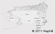 Silver Style Panoramic Map of Tanai, single color outside