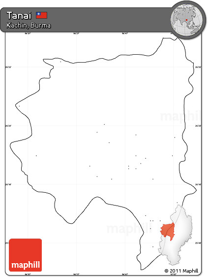 Blank Simple Map of Tanai, cropped outside, no labels