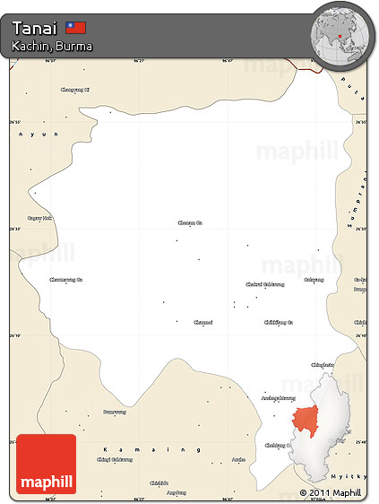 Classic Style Simple Map of Tanai