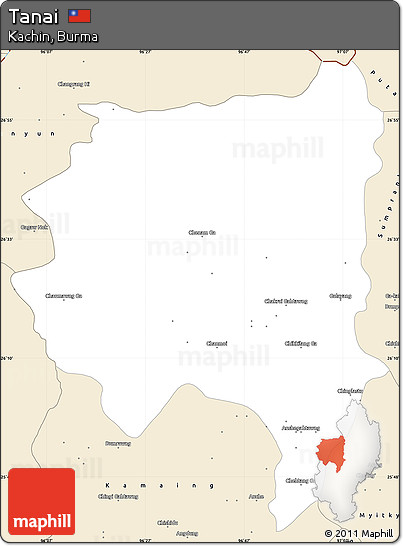 Classic Style Simple Map of Tanai