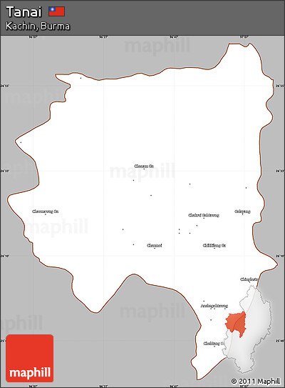 Gray Simple Map of Tanai, cropped outside