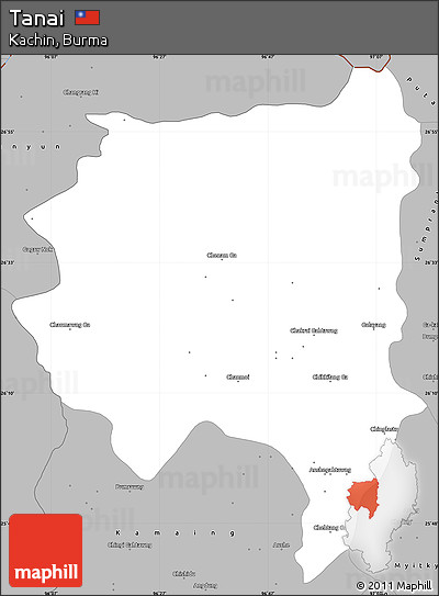 Gray Simple Map of Tanai