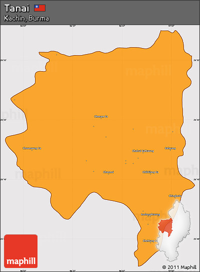 Political Simple Map of Tanai, cropped outside