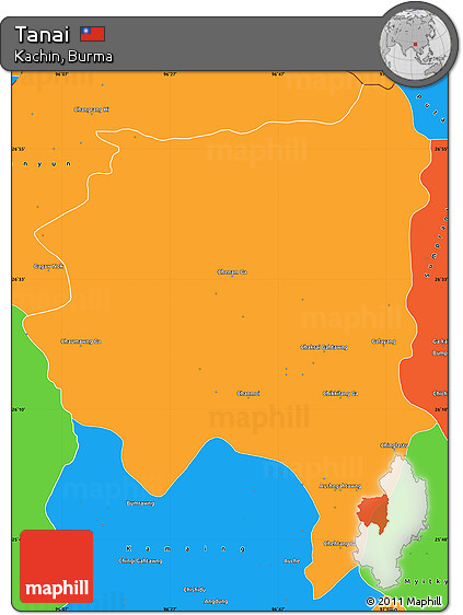 Political Simple Map of Tanai