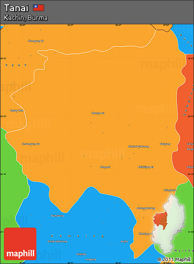 Political Simple Map of Tanai