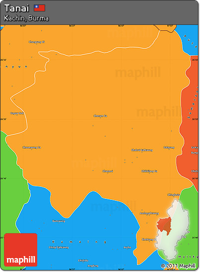 Political Simple Map of Tanai