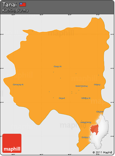 Political Simple Map of Tanai, single color outside