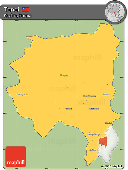 Savanna Style Simple Map of Tanai, cropped outside