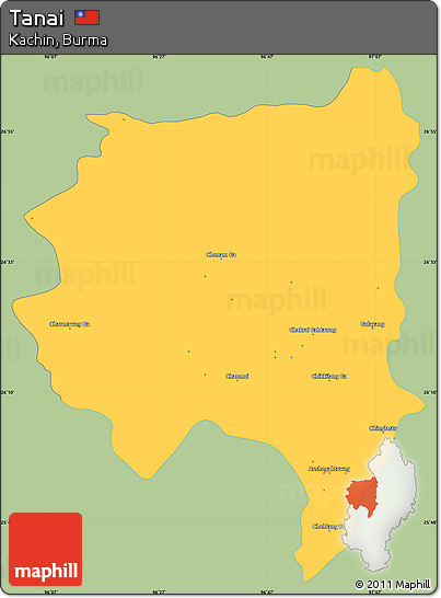 Savanna Style Simple Map of Tanai, single color outside