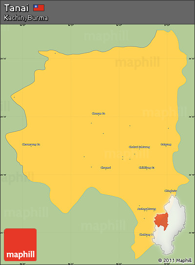 Savanna Style Simple Map of Tanai, single color outside