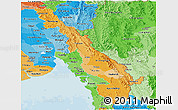 Political Shades Panoramic Map of Kawthulei (Karen)