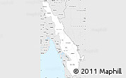 Silver Style Simple Map of Kawthulei (Karen)