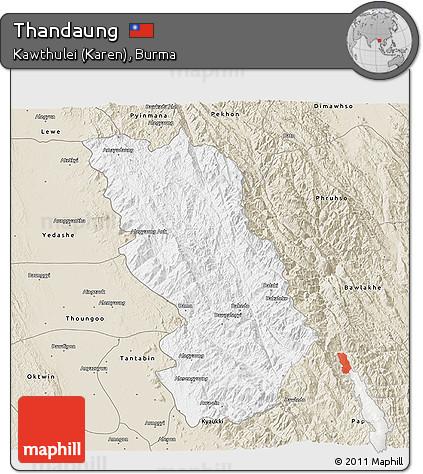 Classic Style 3D Map of Thandaung
