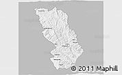 Gray 3D Map of Thandaung, single color outside