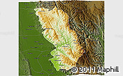 Physical 3D Map of Thandaung, darken