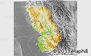 Physical 3D Map of Thandaung, desaturated