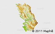 Physical 3D Map of Thandaung, single color outside