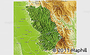 Satellite 3D Map of Thandaung, physical outside