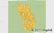 Savanna Style 3D Map of Thandaung, single color outside