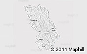 Silver Style 3D Map of Thandaung, single color outside