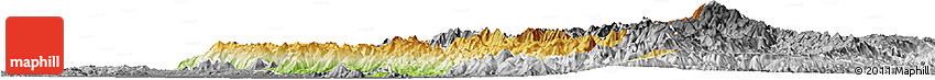 Physical Horizon Map of Thandaung, desaturated