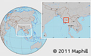 Gray Location Map of Thandaung, highlighted parent region, within the entire country