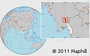 Gray Location Map of Thandaung, highlighted parent region