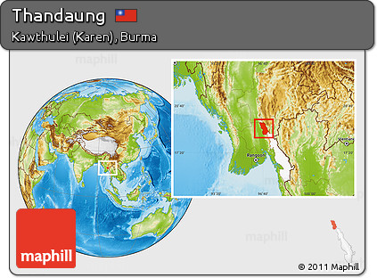 Physical Location Map of Thandaung, highlighted parent region