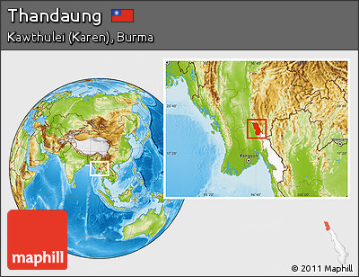 Physical Location Map of Thandaung, highlighted parent region