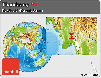 Physical Location Map of Thandaung, highlighted parent region