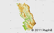 Physical Map of Thandaung, single color outside