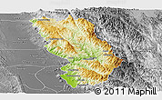 Physical Panoramic Map of Thandaung, desaturated