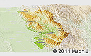 Physical Panoramic Map of Thandaung, lighten