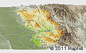 Physical Panoramic Map of Thandaung, semi-desaturated