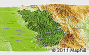 Satellite Panoramic Map of Thandaung, physical outside