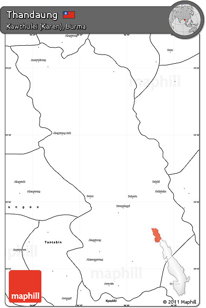 Blank Simple Map of Thandaung