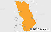 Political Simple Map of Thandaung, single color outside, borders and labels