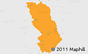 Political Simple Map of Thandaung, single color outside