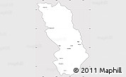 Silver Style Simple Map of Thandaung, cropped outside