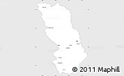 Silver Style Simple Map of Thandaung, single color outside