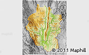 Physical 3D Map of Kayah, desaturated