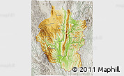 Physical 3D Map of Kayah, lighten, semi-desaturated