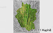 Satellite 3D Map of Kayah, lighten, desaturated
