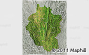 Satellite 3D Map of Kayah, lighten, semi-desaturated