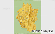 Savanna Style 3D Map of Kayah, single color outside