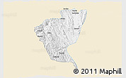Classic Style 3D Map of Bawlakhe, single color outside