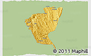Savanna Style 3D Map of Bawlakhe, single color outside