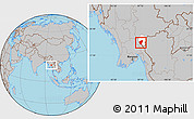 Gray Location Map of Bawlakhe, highlighted parent region