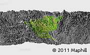 Satellite Panoramic Map of Bawlakhe, desaturated